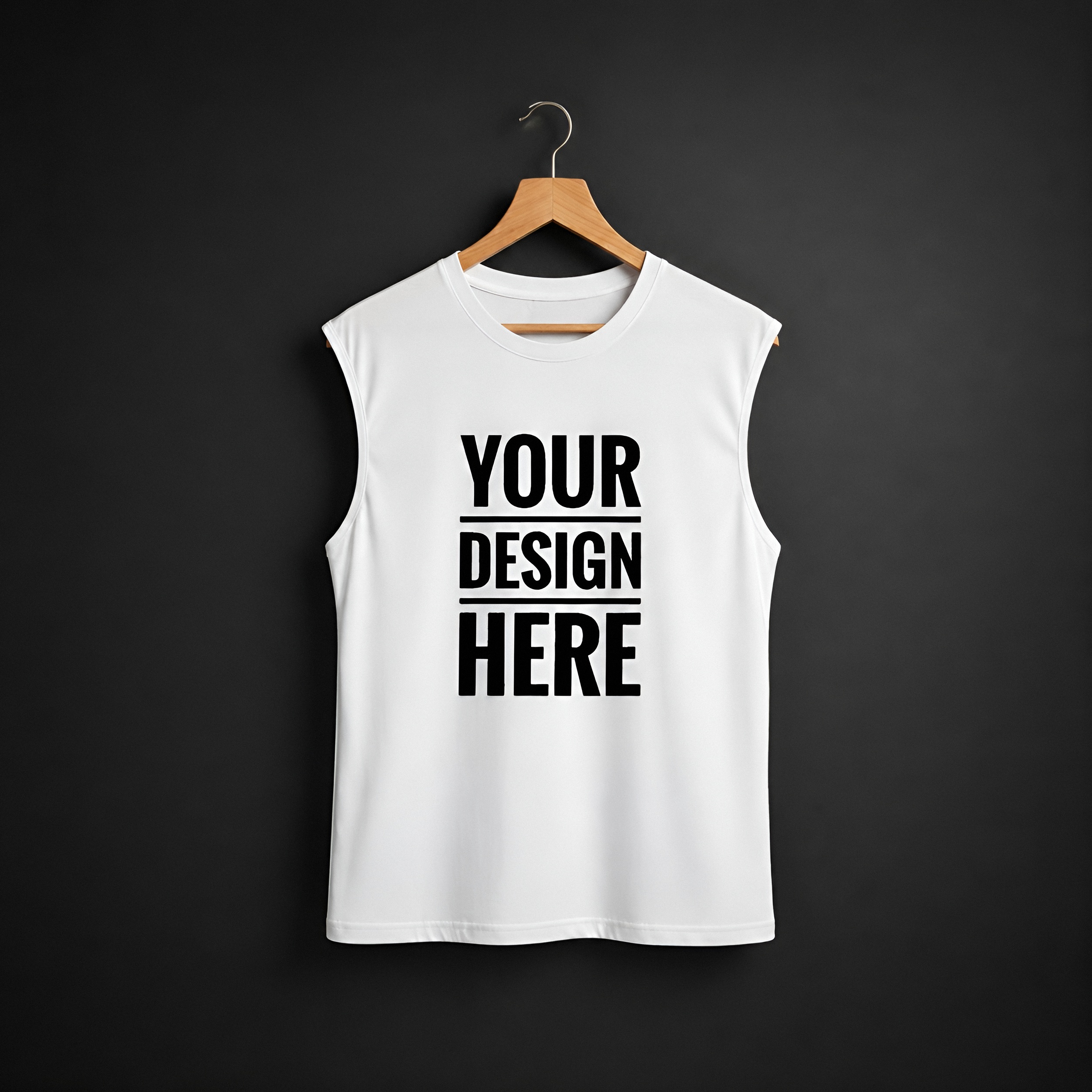 White Cotton Sleeveless T-Shirt