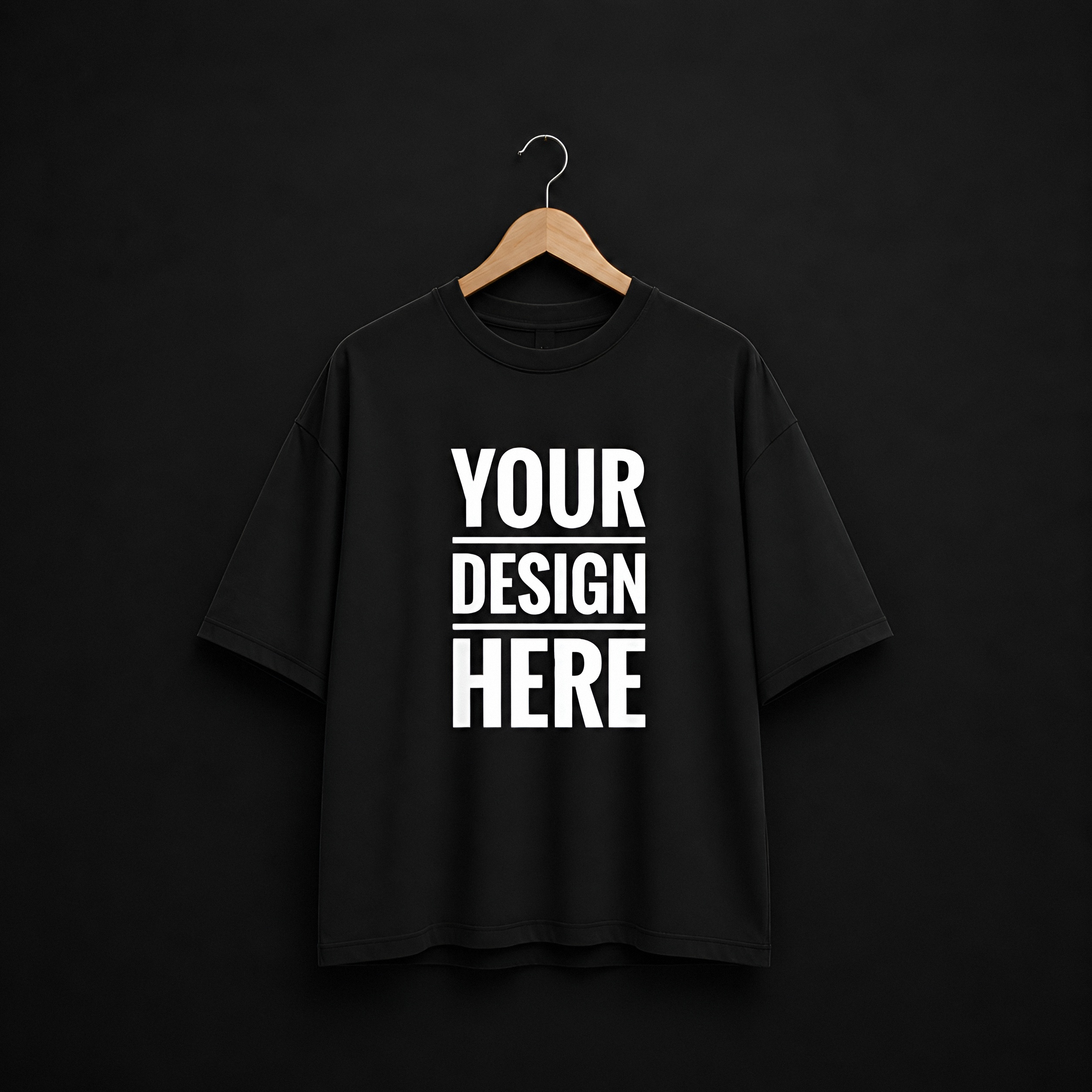 Black Cotton Drop Shoulder T-Shirt