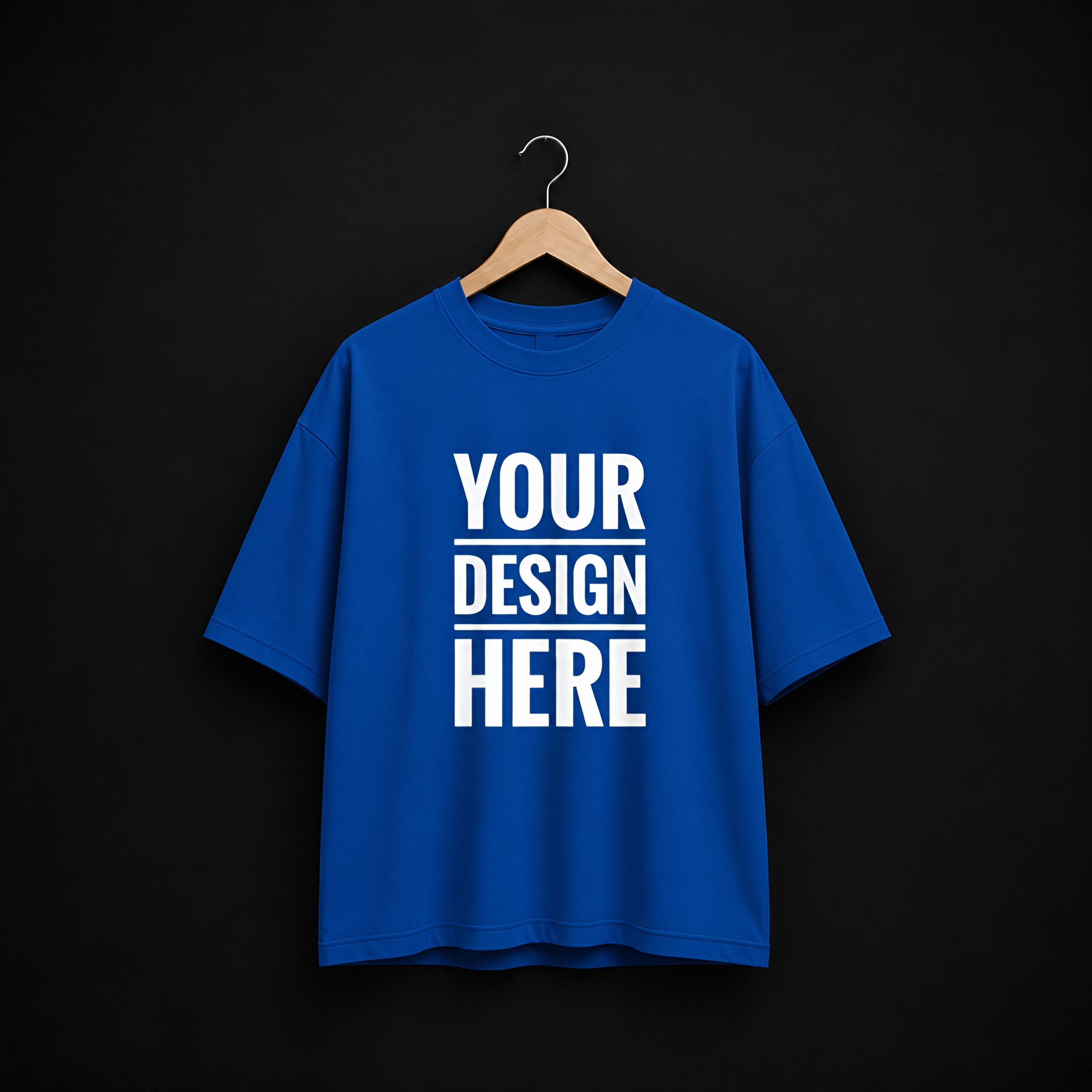 Royal Blue Cotton Drop Shoulder T-Shirt