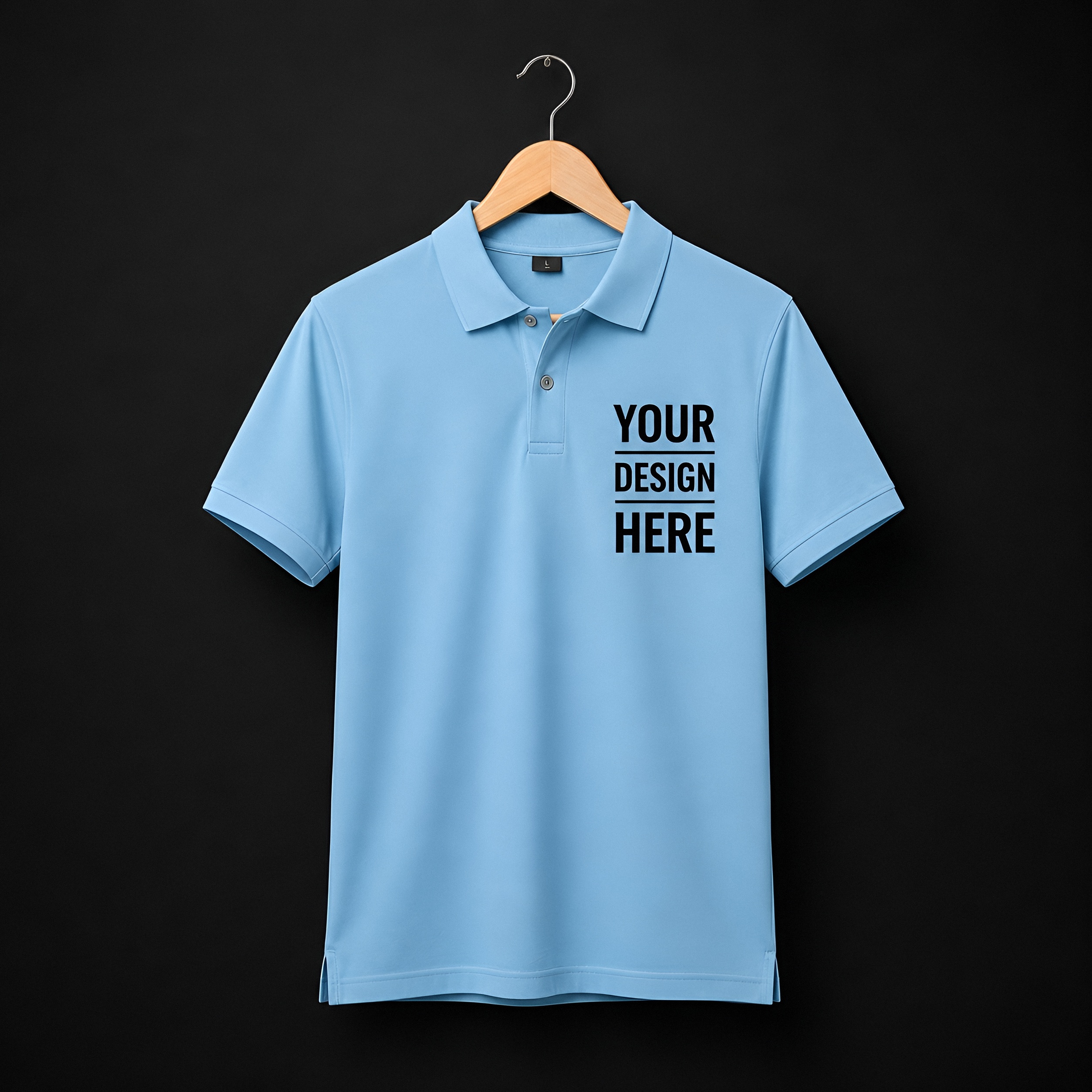 Blue Polyester Dry Fit Polo T-Shirt